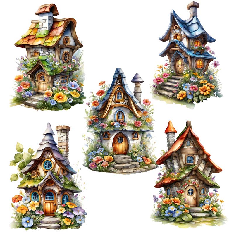Pvc Panel Background - Stiker dinding rumah kurcaci dekorasi Mural
